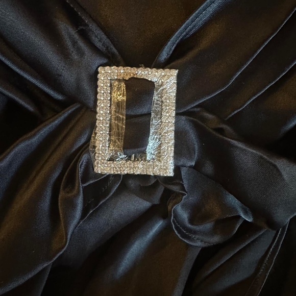 NWT Zara Satin Effect Dress w/ Jewel Trim Buckles Size XL - Picture 3 of 4